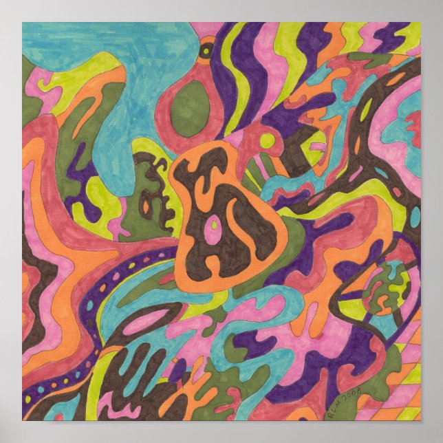 Affiche "Release" Original Abstrait 12x12 (Devant)