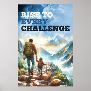 Affiche Relève De Chaque Défi Motivation Papa Et Son