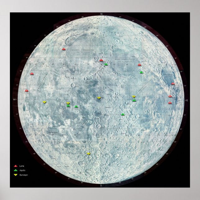 Affiche Relevé de mission Apollo et Luna Moon  (Devant)