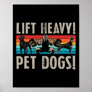 Affiche Relève Rétro Lourds Chiens de Compagnie Bodybuildi