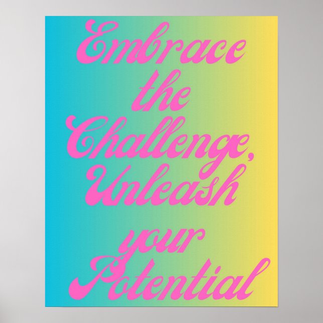 Affiche Relever le défi de la typographie motivationnelle (Devant)