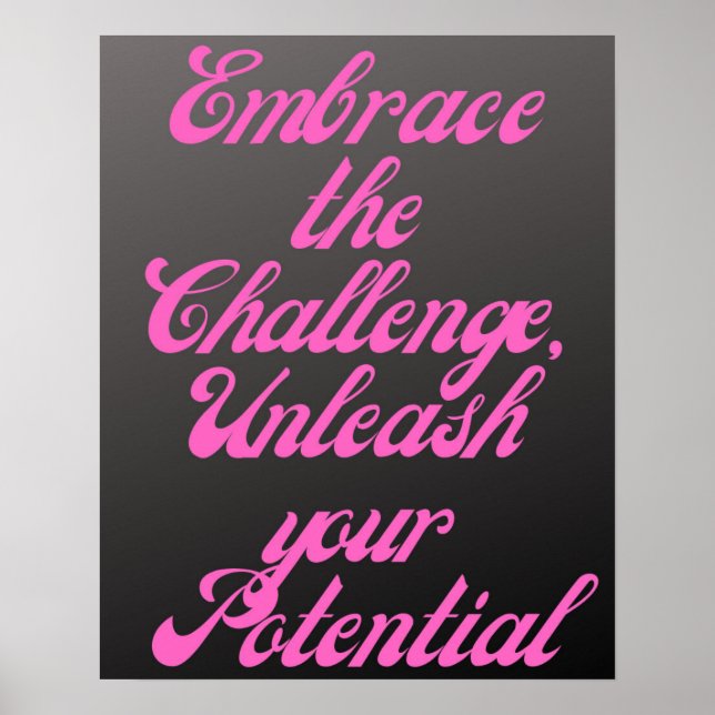 Affiche Relever le défi Inspirational Pink Chalk (Devant)