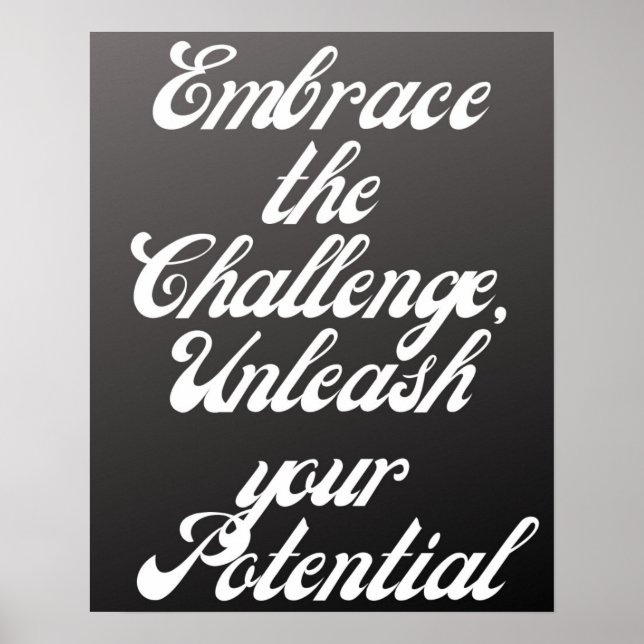 Affiche "Relever le défi - Typographie motivationnelle (Devant)