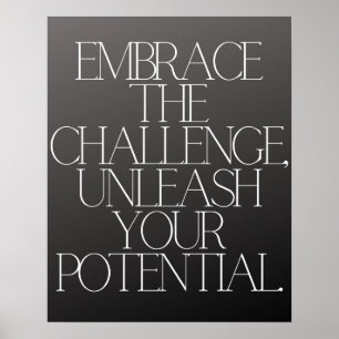Affiche "Relevez le défi Inspirational Chalkboard