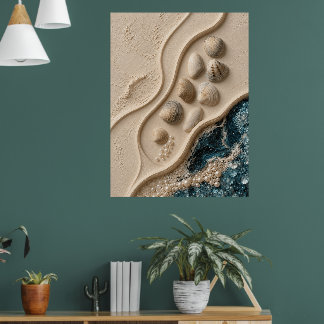 Affiche Relief mural en plâtre sculpté minimaliste –