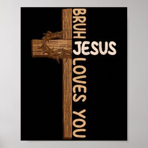 Affiche Religieux Christian Garçons Ados Enfants Bruh Jesu
