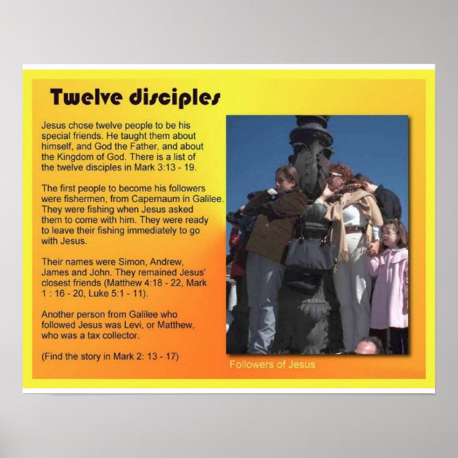 Affiche Religion, christianisme, Jésus Douze disciples (Devant)