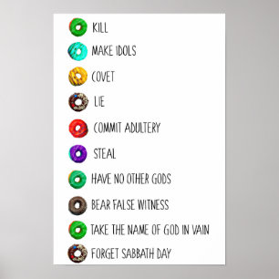 Affiche religion drôle d'humour de message de liste de dix