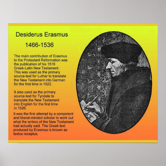 Affiche Religion, Histoire, Desiderius Erasmus (Devant)