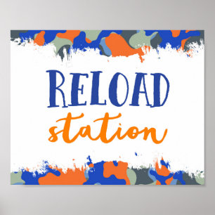 Affiche Reload Station Sign Dart Gun Party