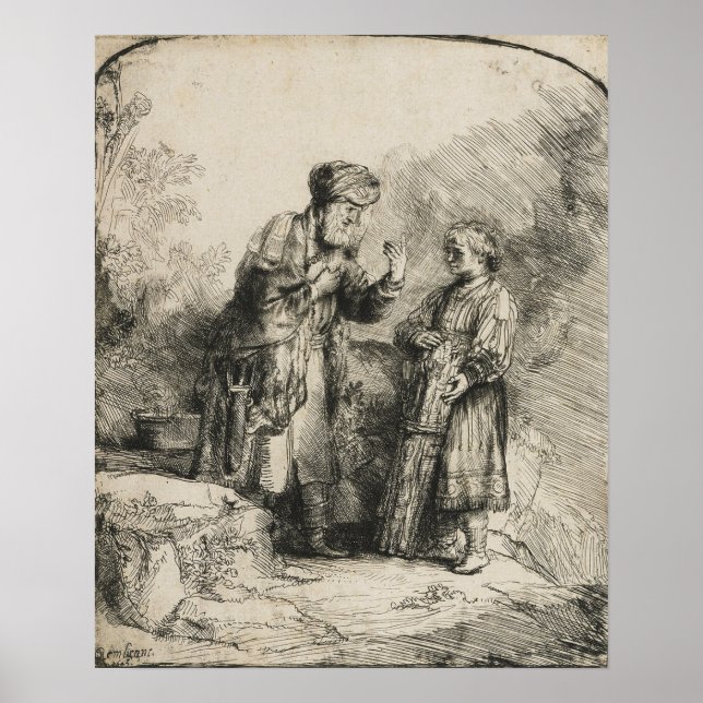 Affiche Rembrandt - Abraham et Isaac 1645 (Devant)