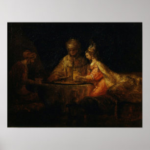 Affiche Rembrandt - Ahasuerus Haman et Esther