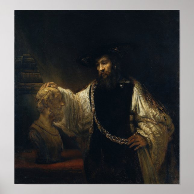 Affiche Rembrandt - Aristote avec buste d'Homère (Devant)