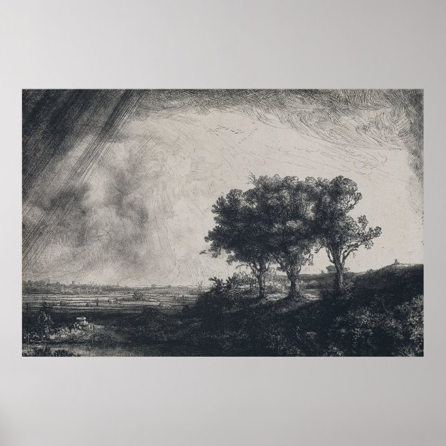 Affiche Rembrandt Art Peinture Paysage (Devant)