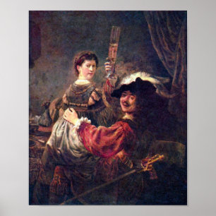 Affiche Rembrandt - Autoportrait avec Saskia