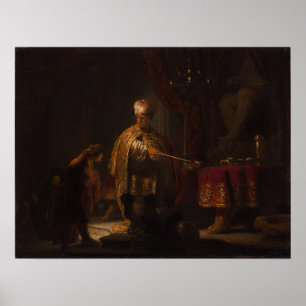 Affiche Rembrandt - Daniel et Cyrus avant Idol Bel
