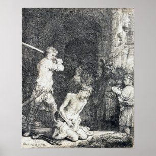 Affiche Rembrandt - Décapitation de Jean-Baptiste 1640