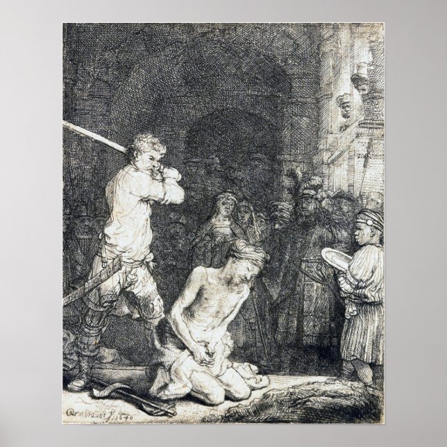 Affiche Rembrandt - Décapitation De John Baptist 1640 (Devant)