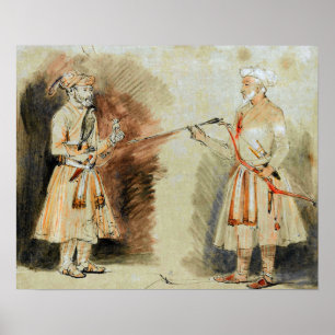 Affiche Rembrandt - Deux nobles indiens 1654