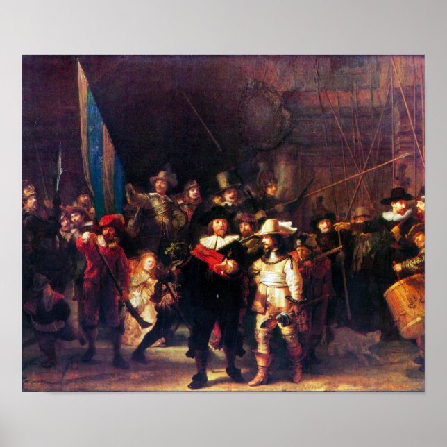 Affiche Rembrandt Harmenszoon van Rijn - Veille nocturne (Devant)