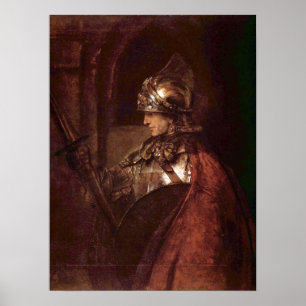 Affiche Rembrandt - homme avec des bras (Alexandre les