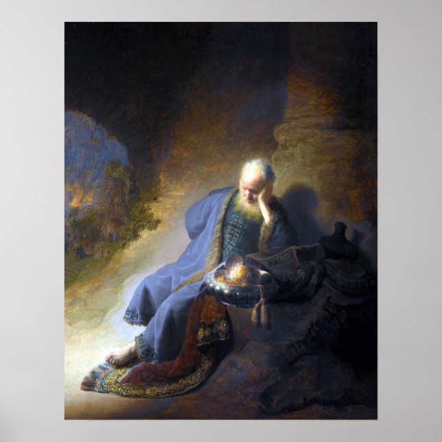 Affiche Rembrandt Jeremiah déplore la destruction (Devant)