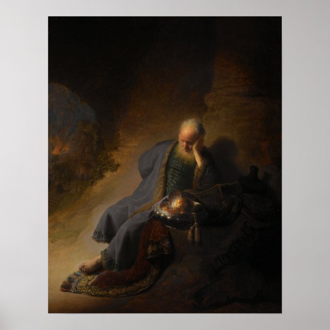 Affiche Rembrandt - Jeremiah Pleure La Destruction De Jeru (Devant)
