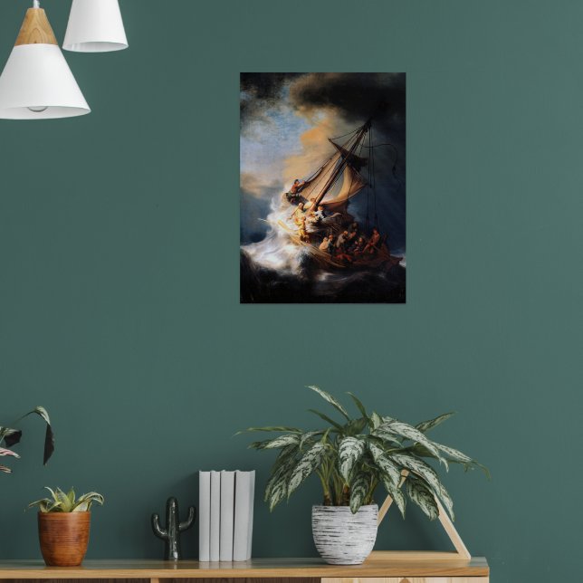 Affiche Rembrandt - La tempête de la mer de Galilée (Salon 1)