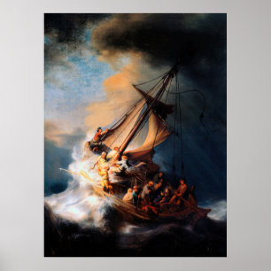 Affiche Rembrandt - La tempête de la mer de Galilée