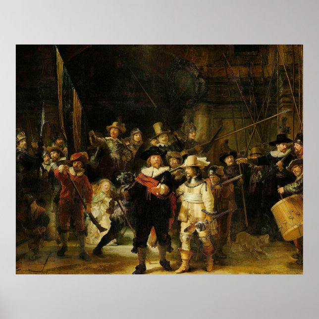 Affiche Rembrandt - La Veille Nocturne (Devant)