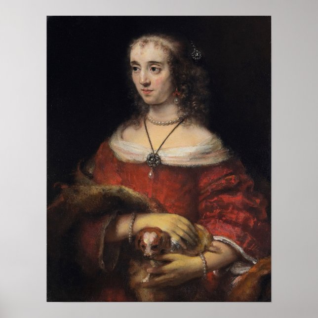 Affiche Rembrandt - Lady Avec Lapdog (Devant)