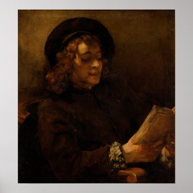 Affiche Rembrandt - Le fils de l'artiste Titus Lecture (Devant)