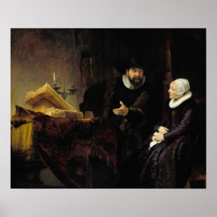 Affiche Rembrandt - Mennonite Pracher Anslo et sa femme
