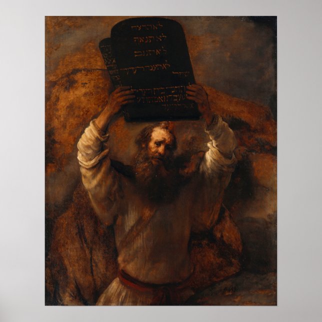 Affiche Rembrandt - Moïse avec les dix commandements (Devant)