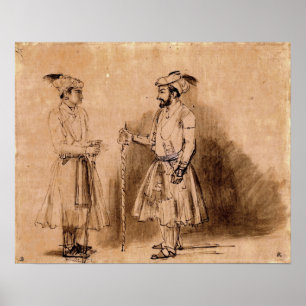 Affiche Rembrandt - Mughal Noblemen Shah Jahan Dara Shikoh