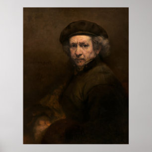 Affiche Rembrandt Portrait, maître-artiste néerlandais