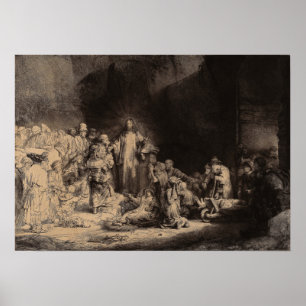 Affiche Rembrandt - Prêche du Christ, Cent Guilder Prin