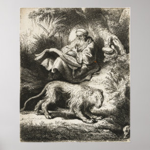 Affiche Rembrandt - Saint Jérôme lisant 1634