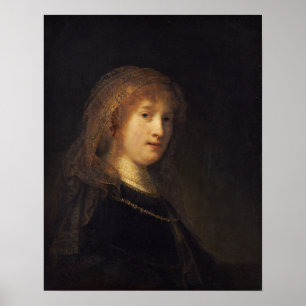 Affiche Rembrandt - Saskia Uylenburgh, Femme d'artiste