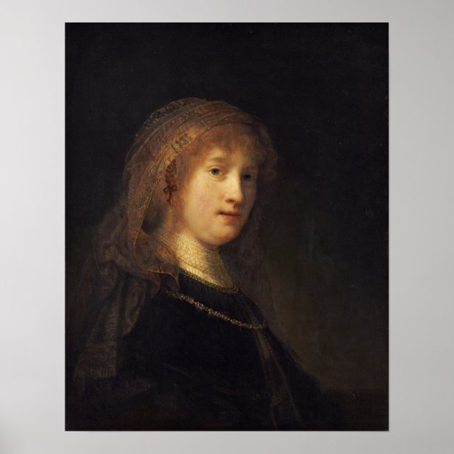 Affiche Rembrandt - Saskia Uylenburgh, Femme d'artiste (Devant)