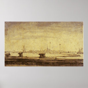 Affiche Rembrandt - Schellingwou Vu De Diemerdijk 1655