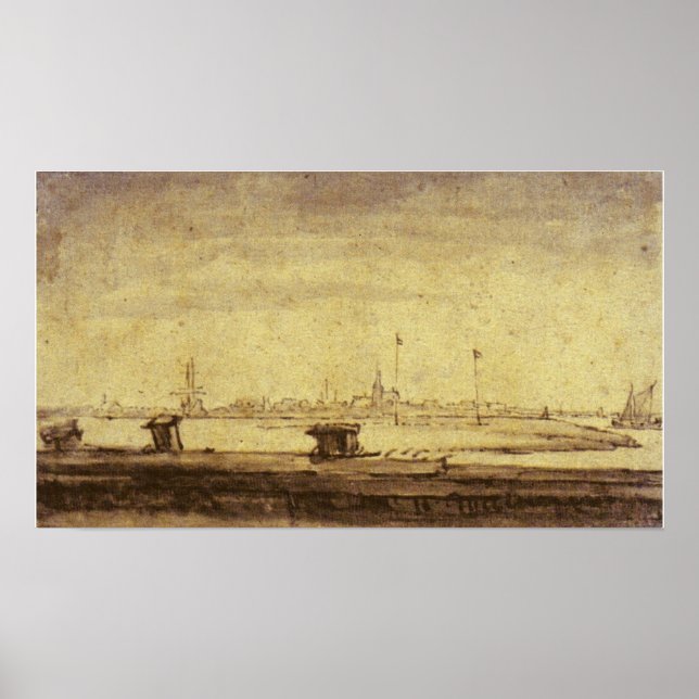 Affiche Rembrandt - Schellingwou Vu De Diemerdijk 1655 (Devant)