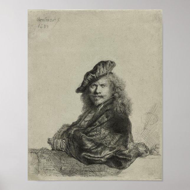 Affiche Rembrandt Self Portrait Sketch (Devant)