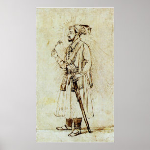 Affiche Rembrandt - Shah Jahan avec une fleur et une épée