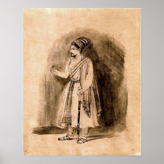 Affiche Rembrandt - Un Deccani Nobleman Standing 1656 (Devant)
