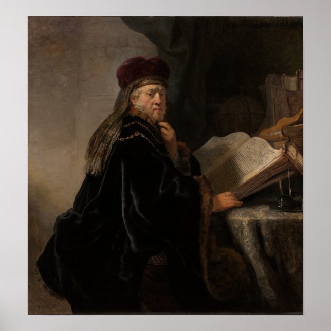 Affiche Rembrandt - Un érudit dans son étude (Devant)