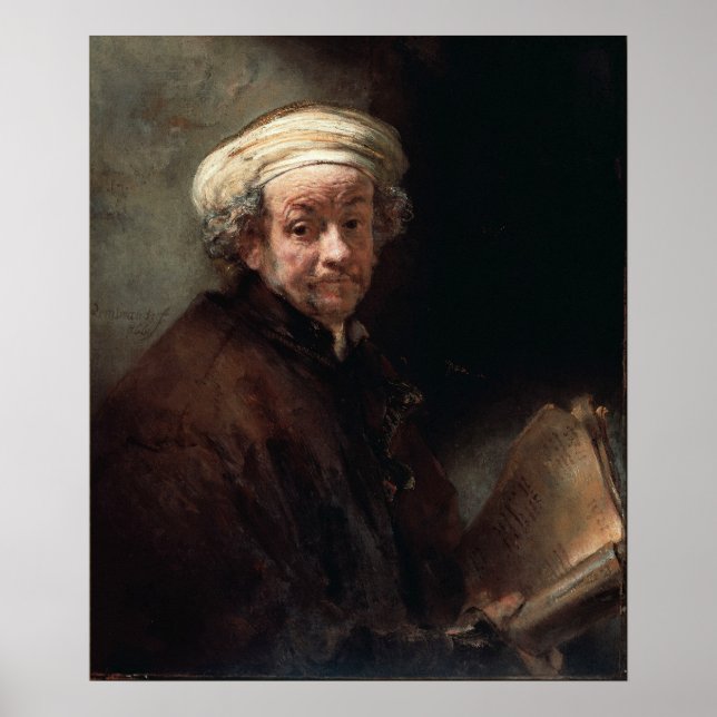 Affiche Rembrandt Van Rijn, Autoportret (Devant)