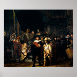 Affiche Rembrandt Van Rijn, la montre de nuit