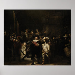 Affiche Rembrandt - Veille nocturne