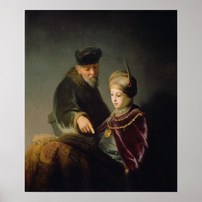 Affiche Rembrandt - Young Scholar and His Tutor (Devant)